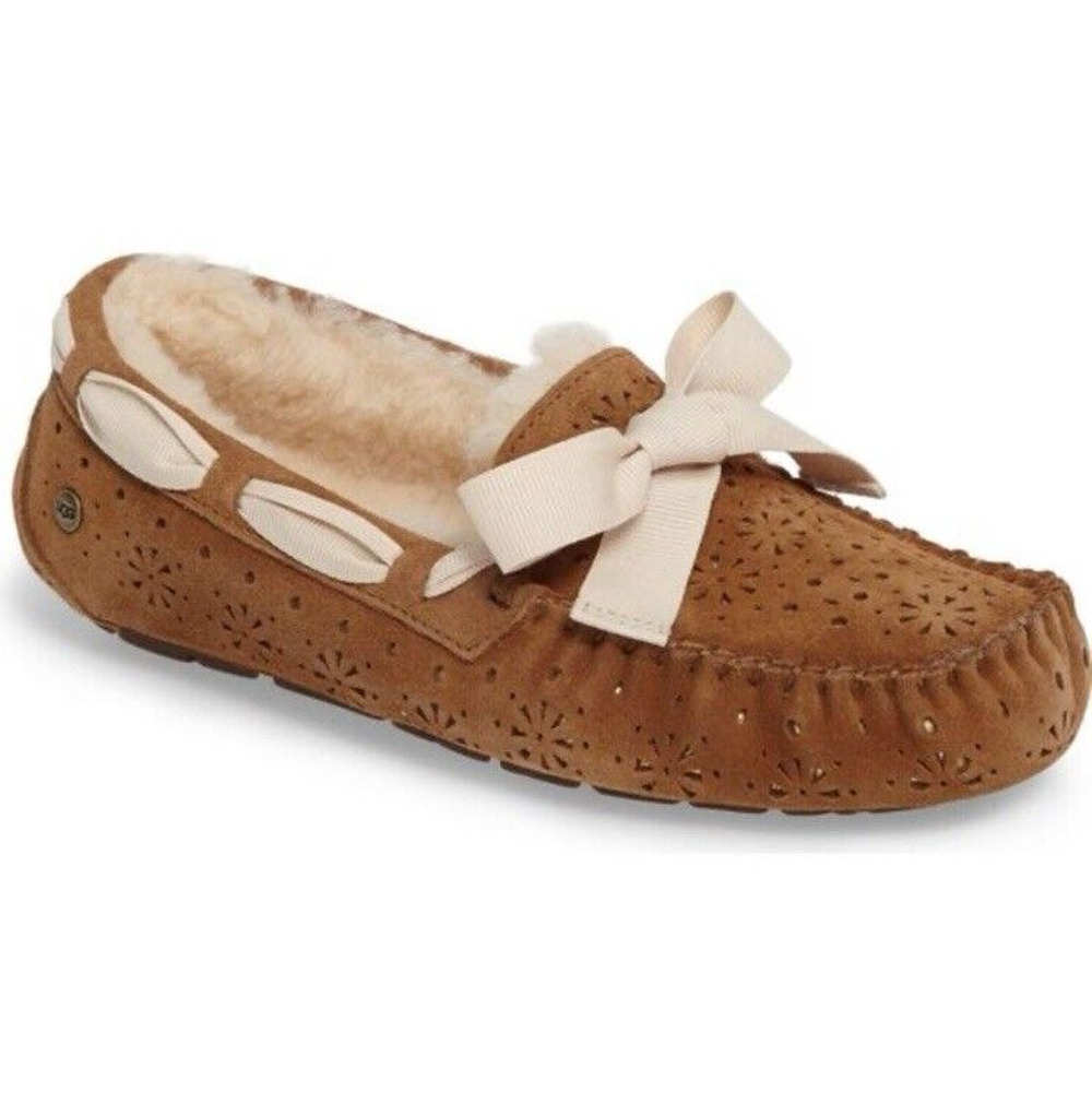 UGG Australia DAKOTA SUNSHINE PERF Suede Slippers Size 9 1019199